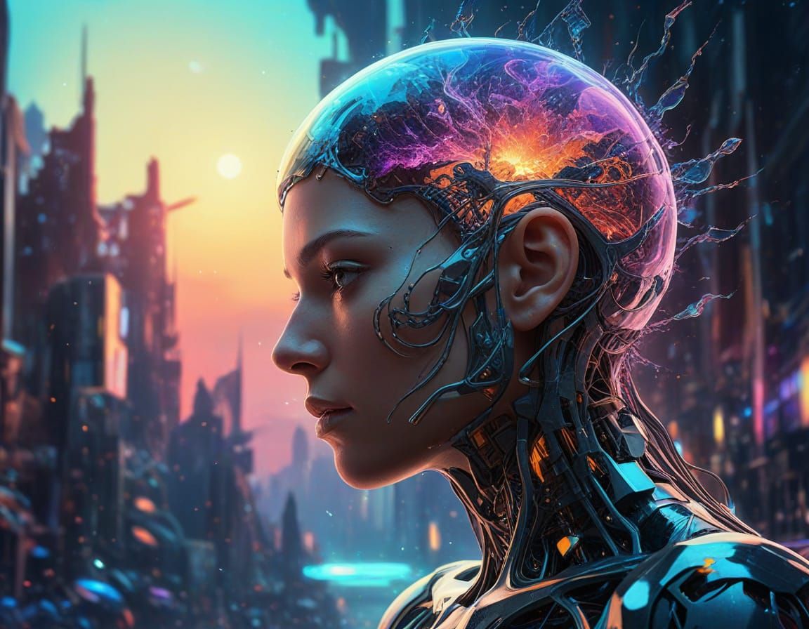 Surreal, Psychedelic Landscape in Hyper-Realistic 3D Style