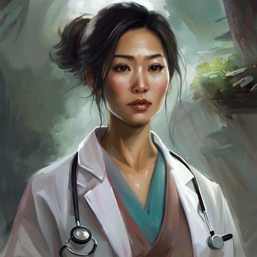Asian Female Doctor in Royo Style