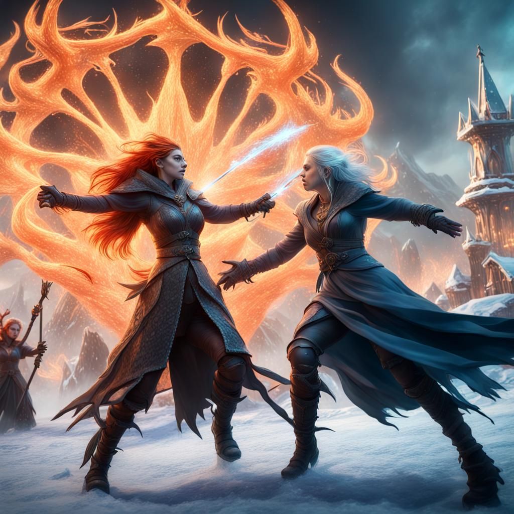 Fire Witch vs Ice Witch in Fantasialand