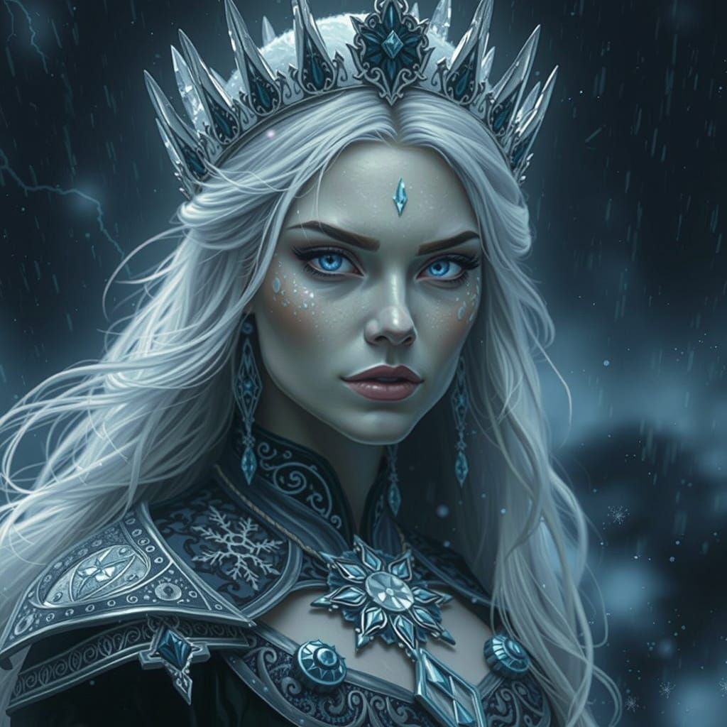 Icy Frost Queen in Frozen Wasteland