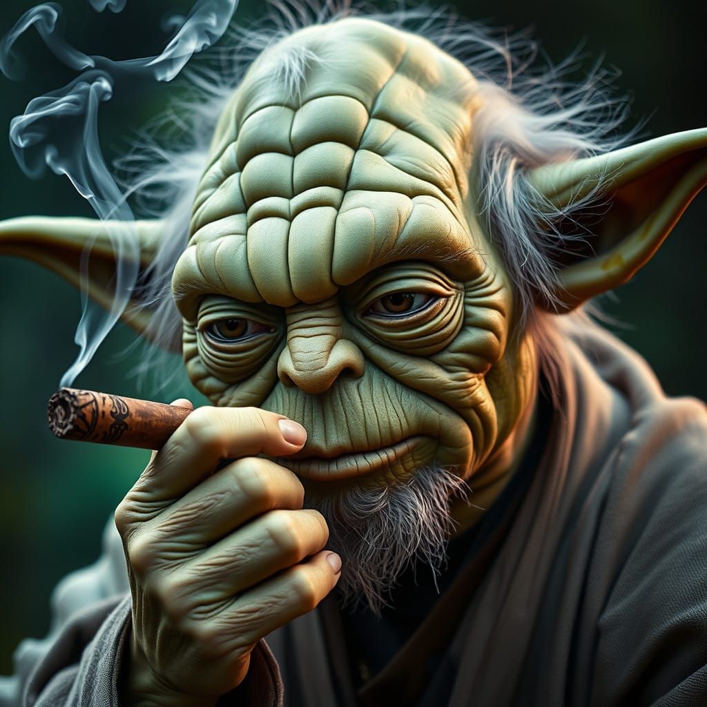 Wise Yoda in Intimate, Mystical Realm