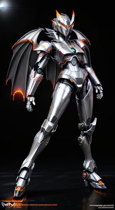 Mechanical Dragon Gladiator in Sci-Fi Arena