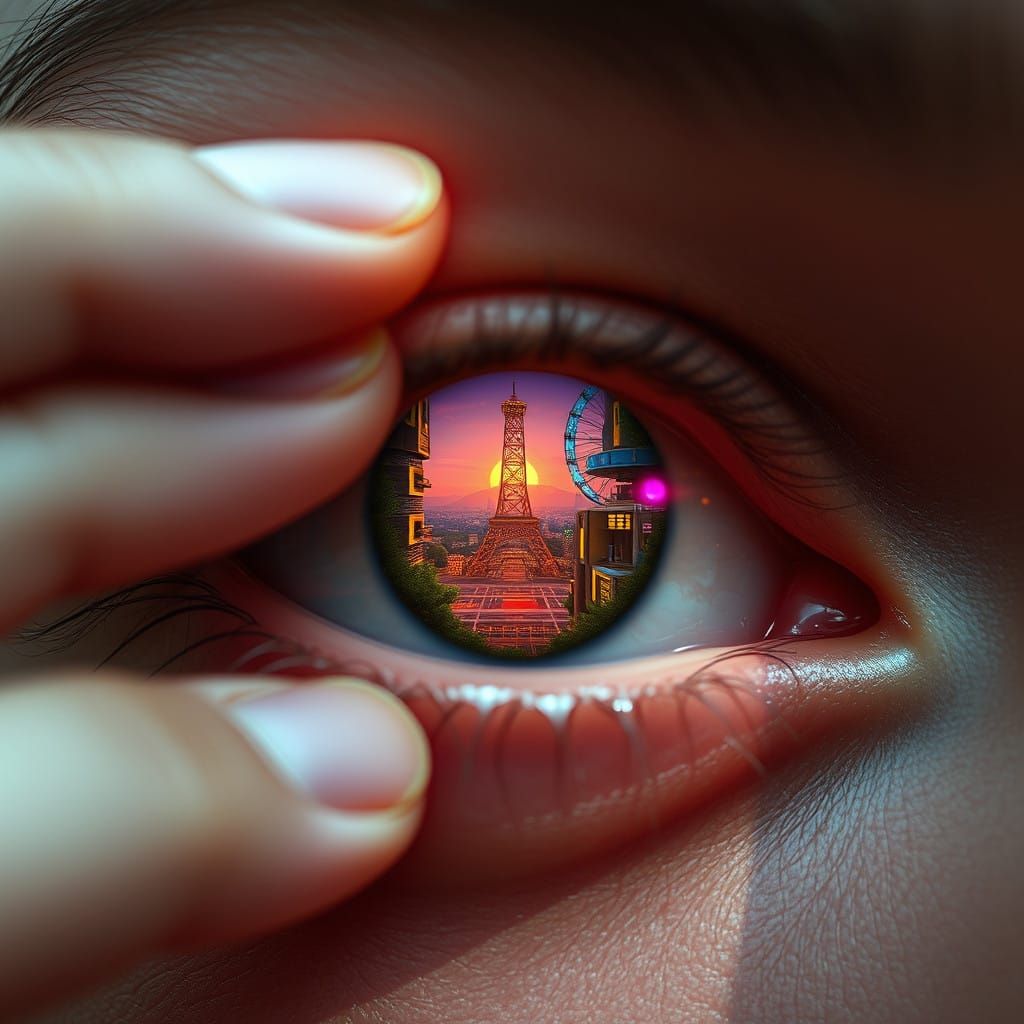 Cyberpunk Digital Utopia Unveiled from Human Eye