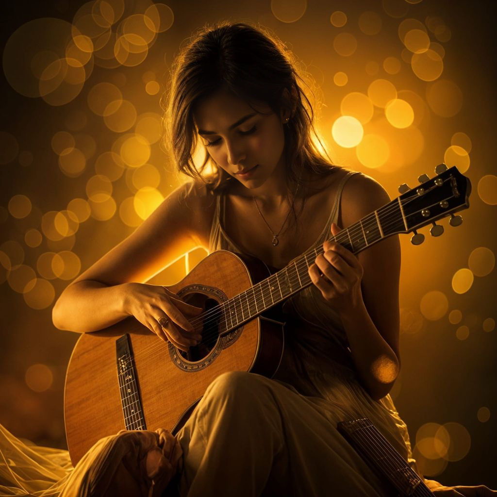 Soulful Guitarist in Golden Light