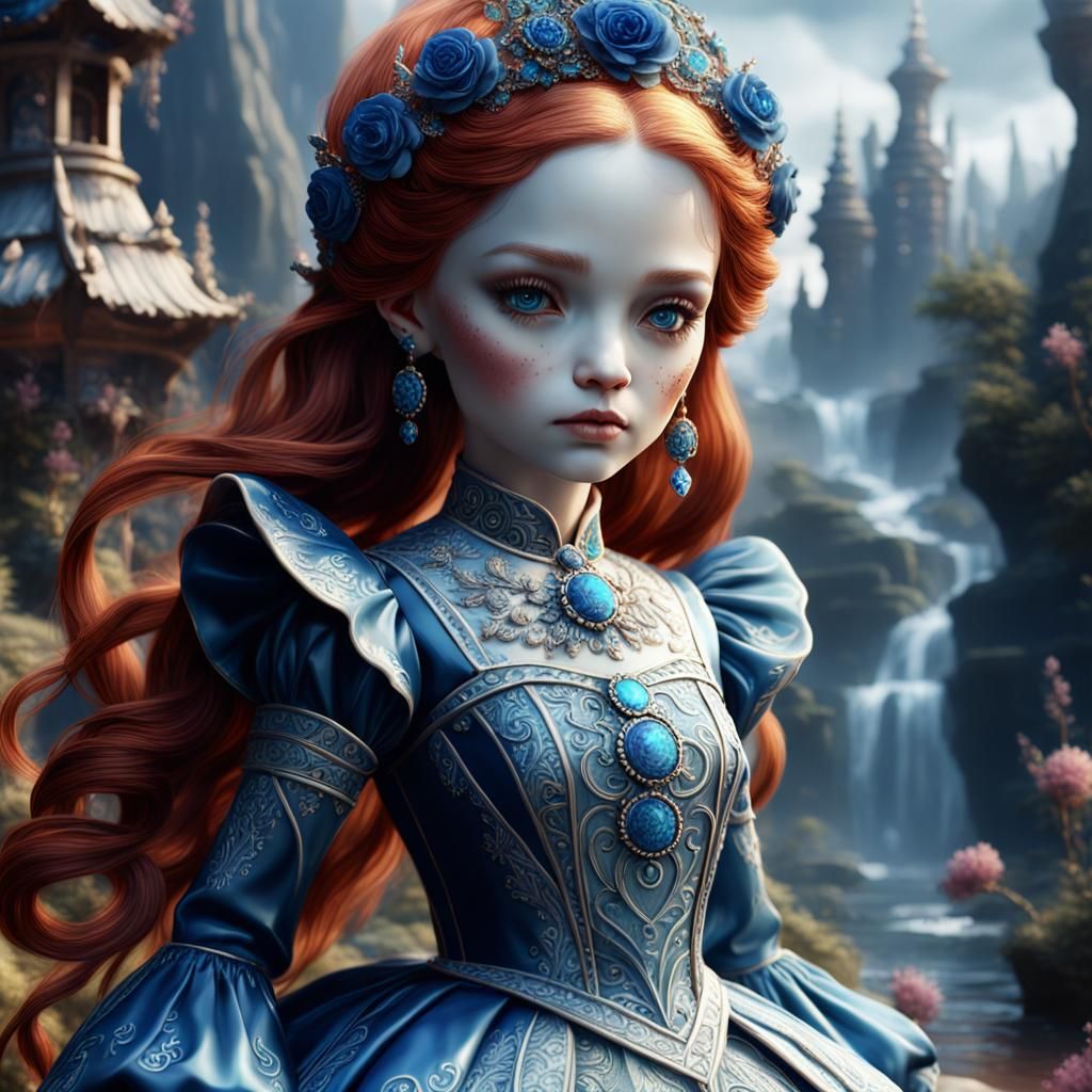 Crystal Porcelain-Skinned Doll in Detailed Matte Painting