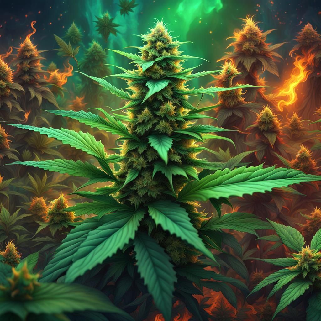 Cannabis Hotbox: Matte Painting in Fantastical Style