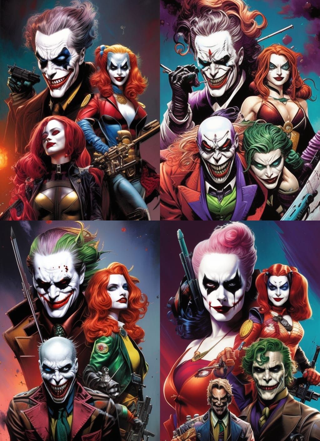 Harley Quinn and Joker Crayon Caricature