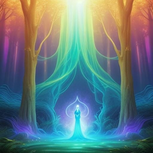Ethereal Being Emitting Mana in Fauvist Forest