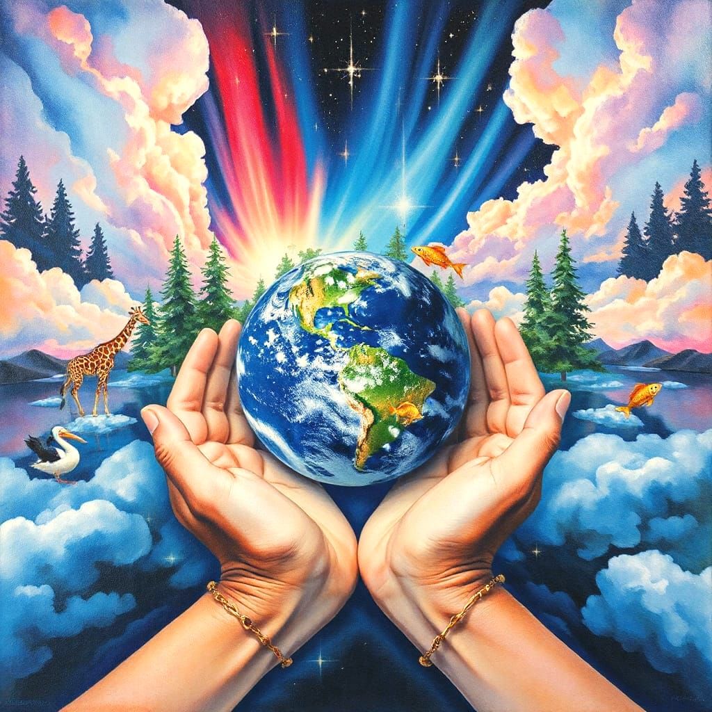 Earth Protected: A Magical Watercolor Scene