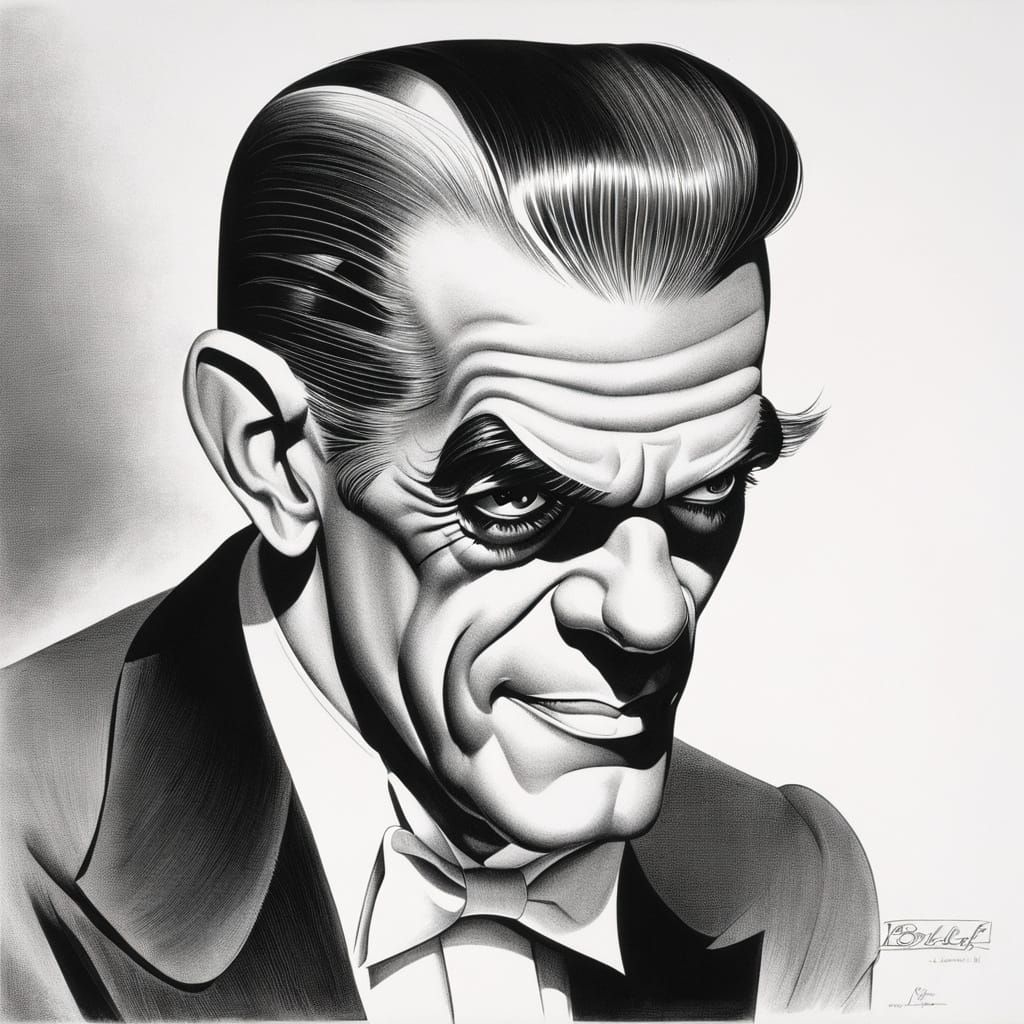 Smiling Man: Caricature in Hirschfeld Style