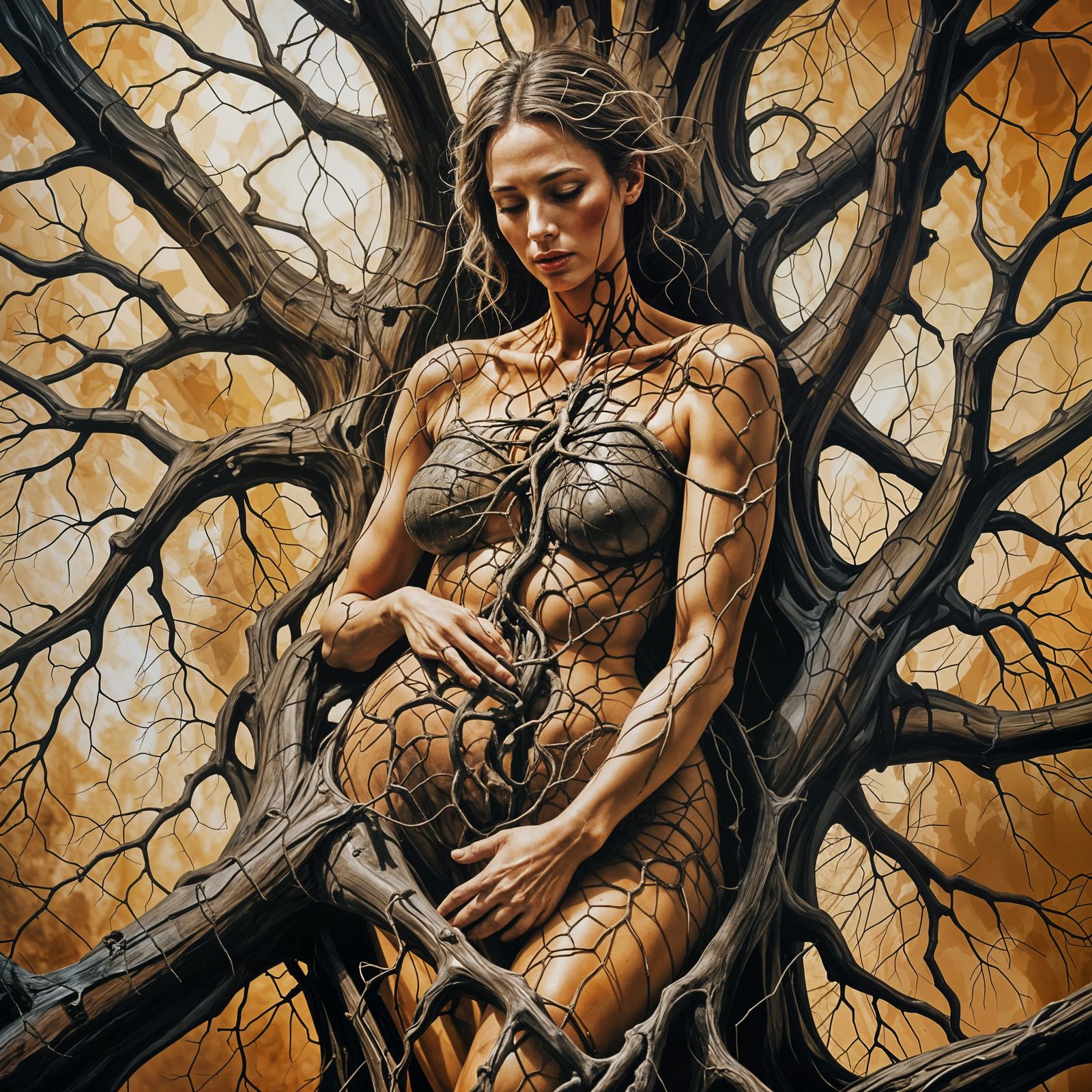 Surreal Soil Extraction From a Woman