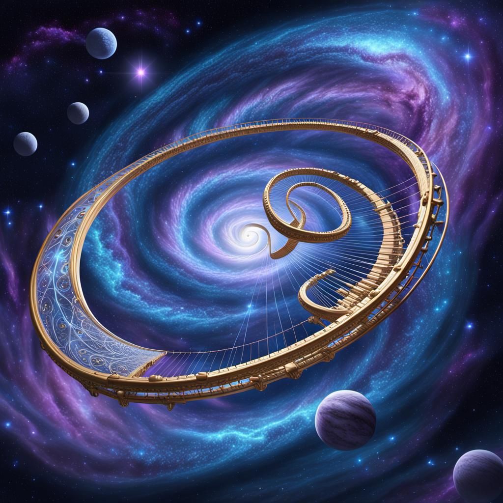 Galactic Harp Suspended in Spiral Galaxy