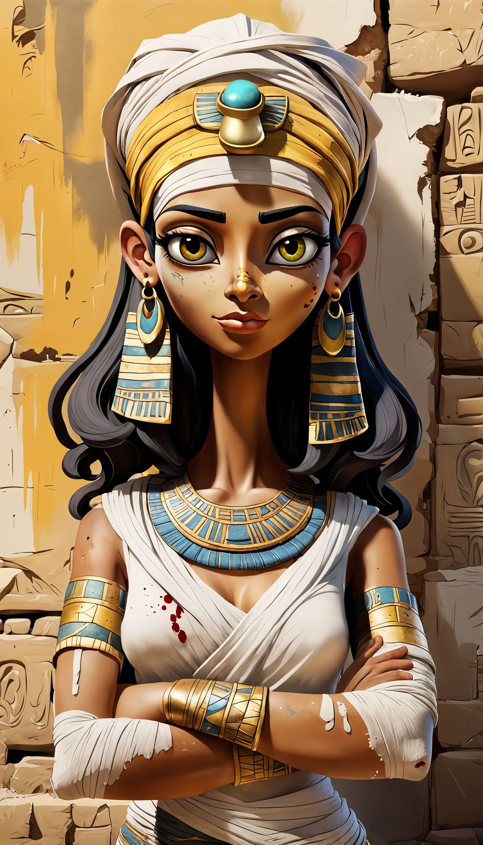 Egyptian Mummy Girl Cartoon Character Design