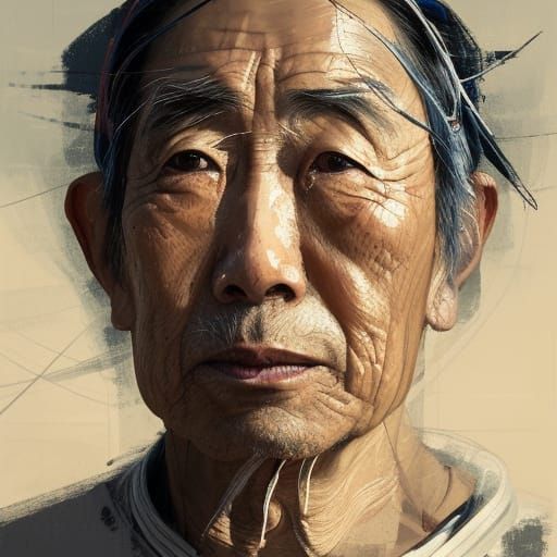 Detailed Portrait of Japanese Sailor in Digital Art Style