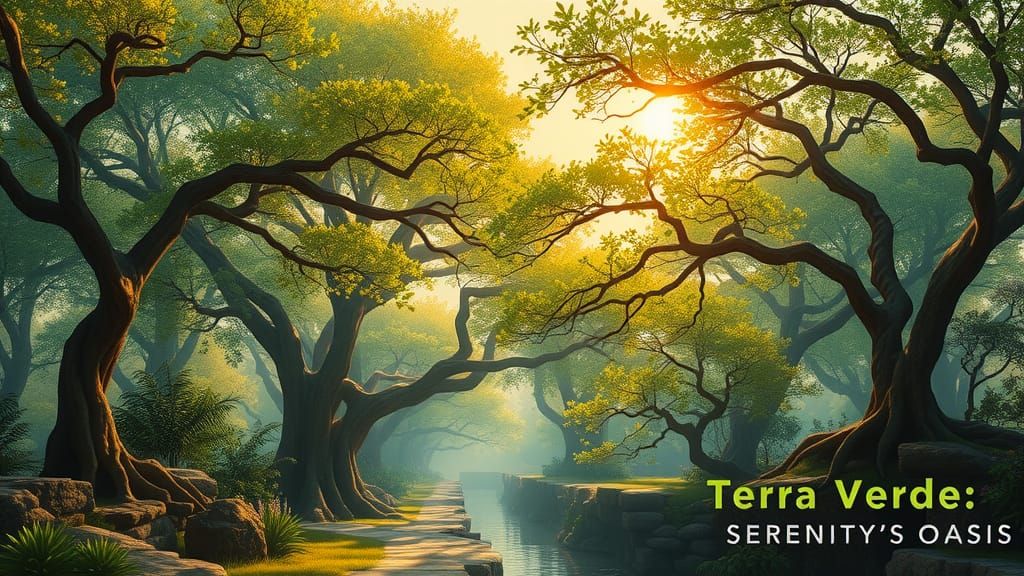 Serenity's Vibrant Oasis in Earthy Tones