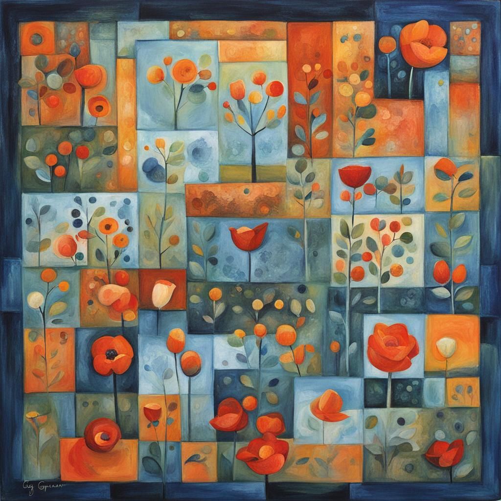 Abstract Portrait in Vibrant Expressionist Style