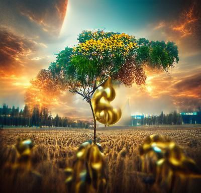 Lush Money Tree Symbolizing Wealth and Prosperity