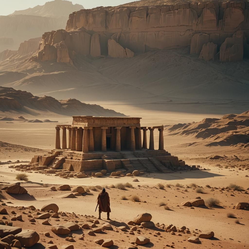 Ancient Desert Structure in Cinematic Lighting