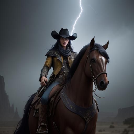 Western Outlaws in Desert Rain: Digital Matte Painting