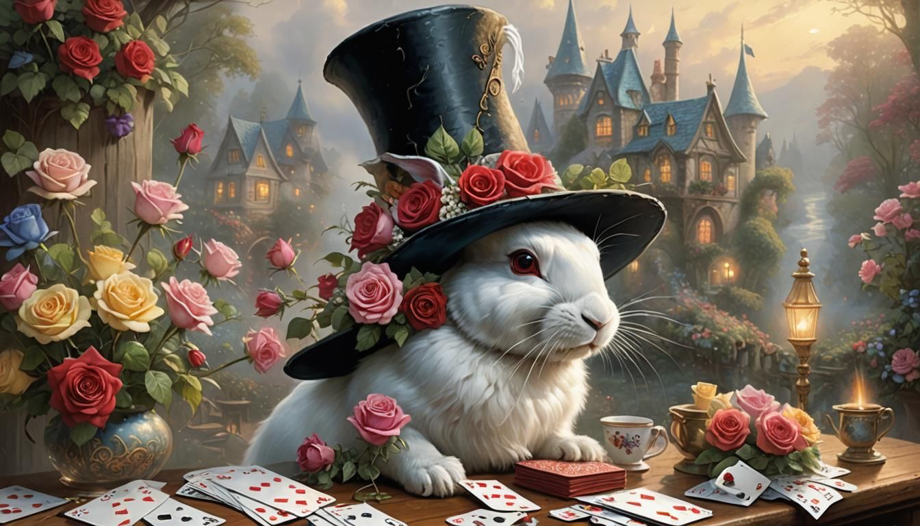Magical Still Life with Rabbit in Ethereal Style