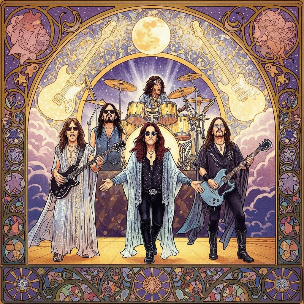 Rock Legends' Heavenly Encore in Art Nouveau Style