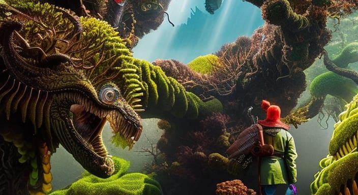 Seaweed Humanoid Encounter: Concept Art