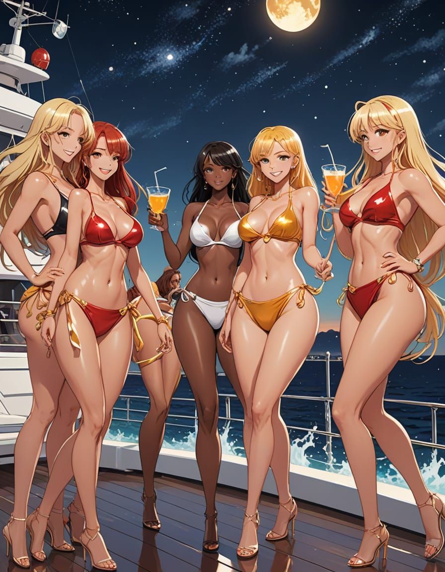 Anime Bombshells Yacht Party in Saint-Tropez