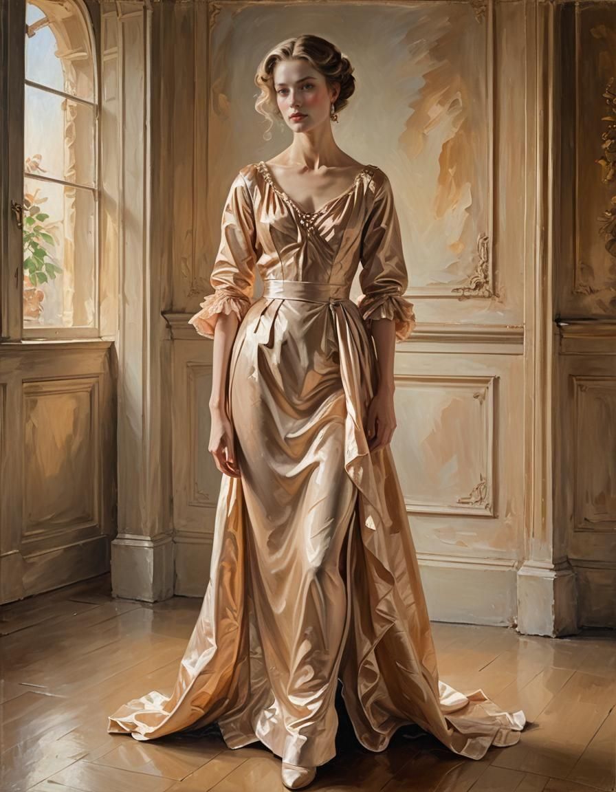 Fashion Model Portrait as Impasto Oil Painting