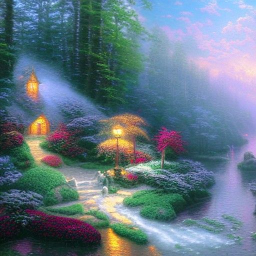 Ethereal Dragon in Misty Landscape