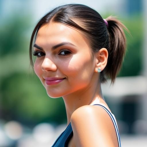 Portrait of Woman with Ponytail on Summer Day