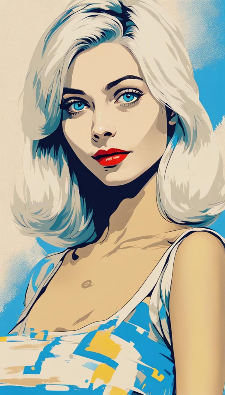 1950s Housewife in Pop Art Style