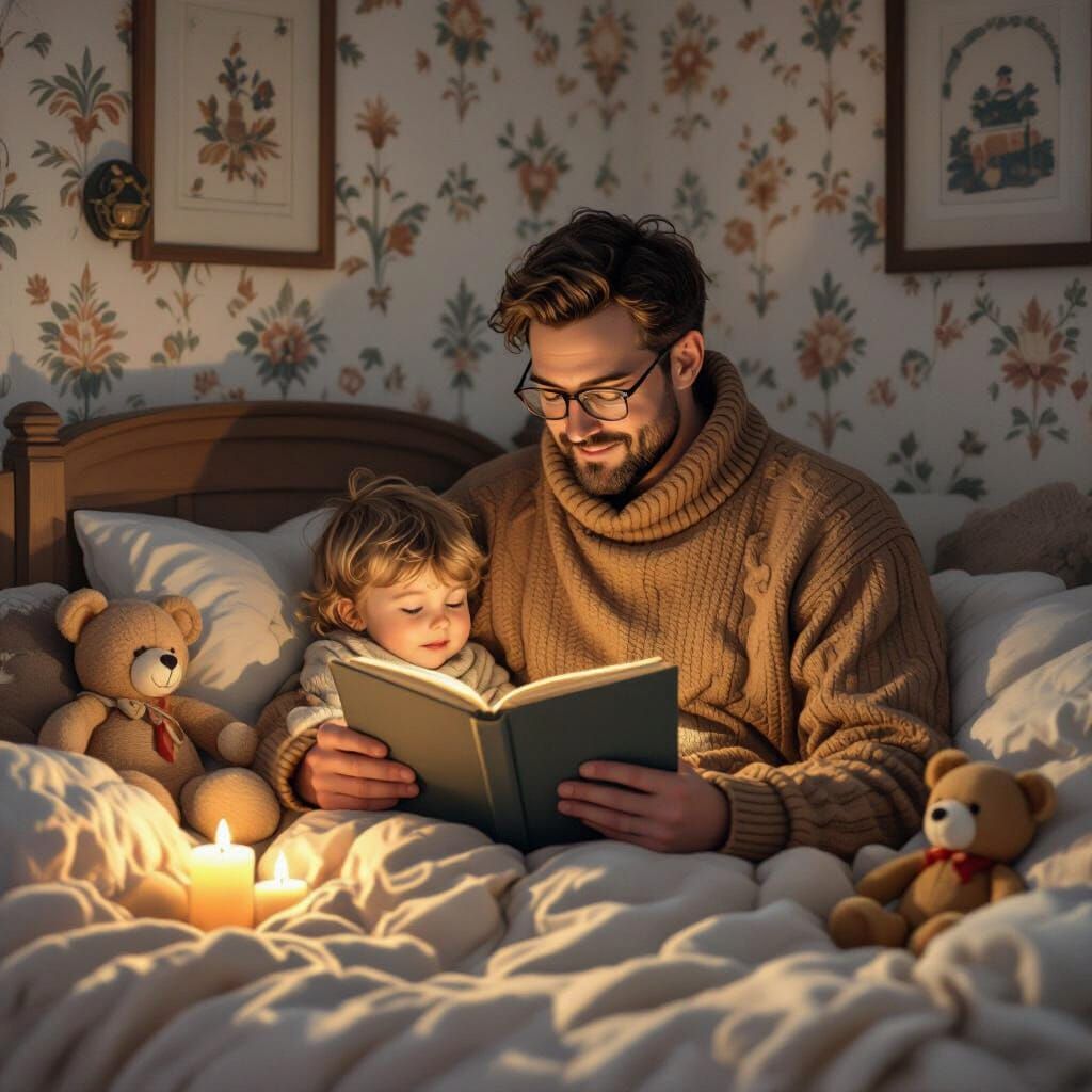 Cozy Bedtime Story Illustration