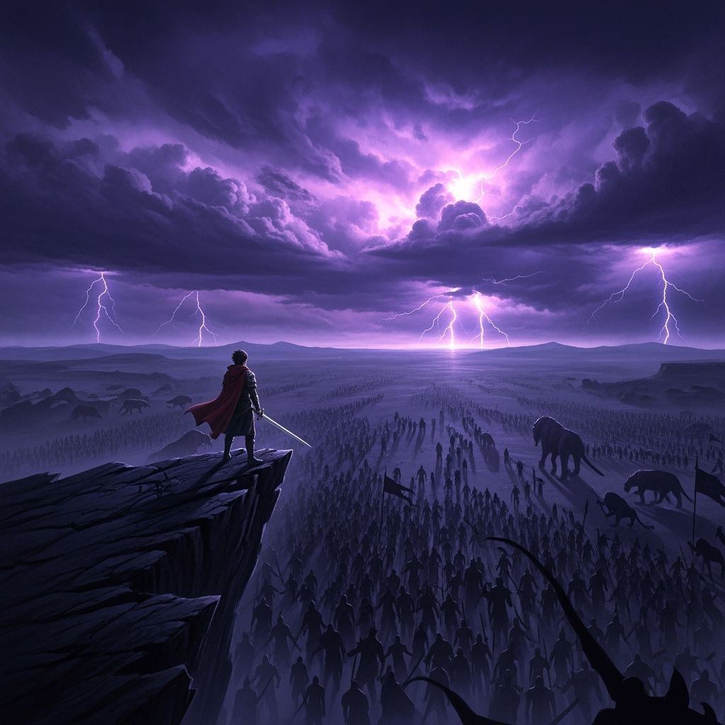 Sung Jin-Woo Commands Shadow Army Under Stormy Skies