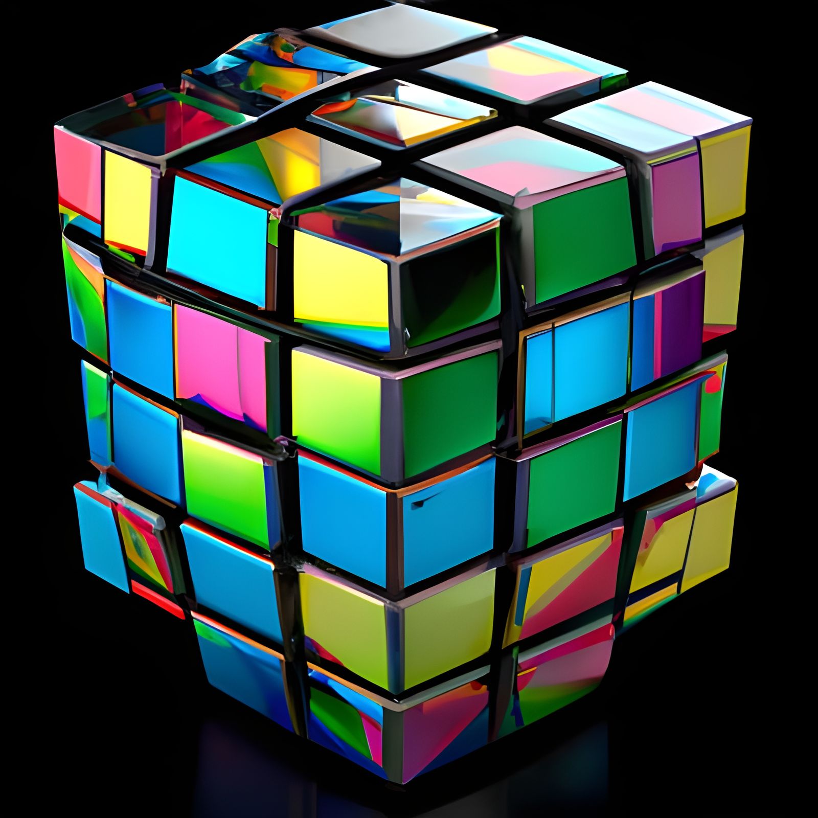3D titanium colors rubik's cube