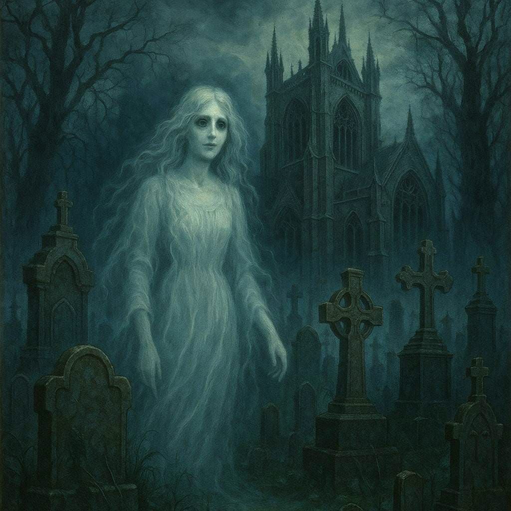 Gothic Ghost Graveyard Scene