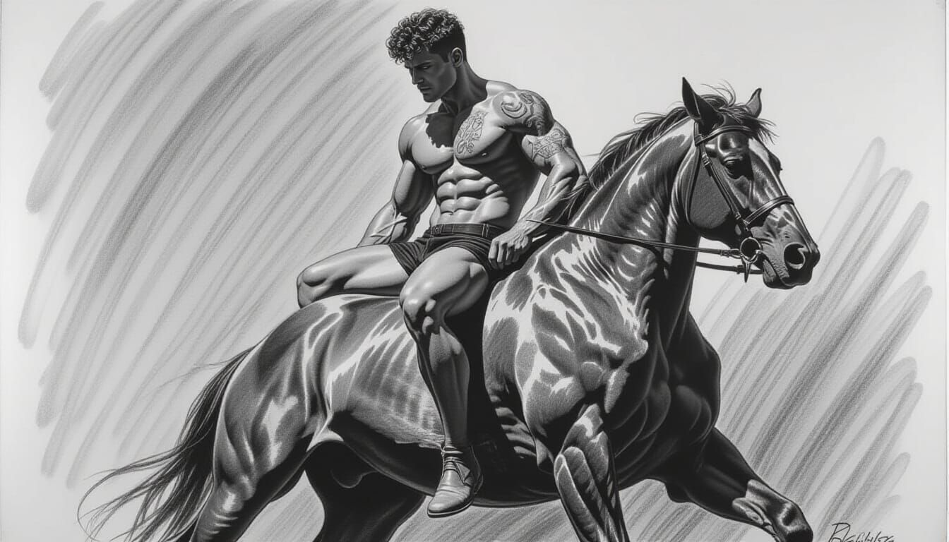 rough charcoal sketch by Boris Vallejo V