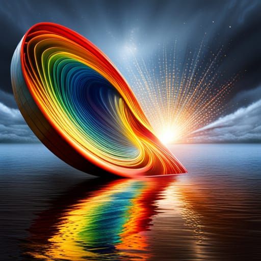 Rainbow Geode Mirrored in Hyperrealistic Splash Art