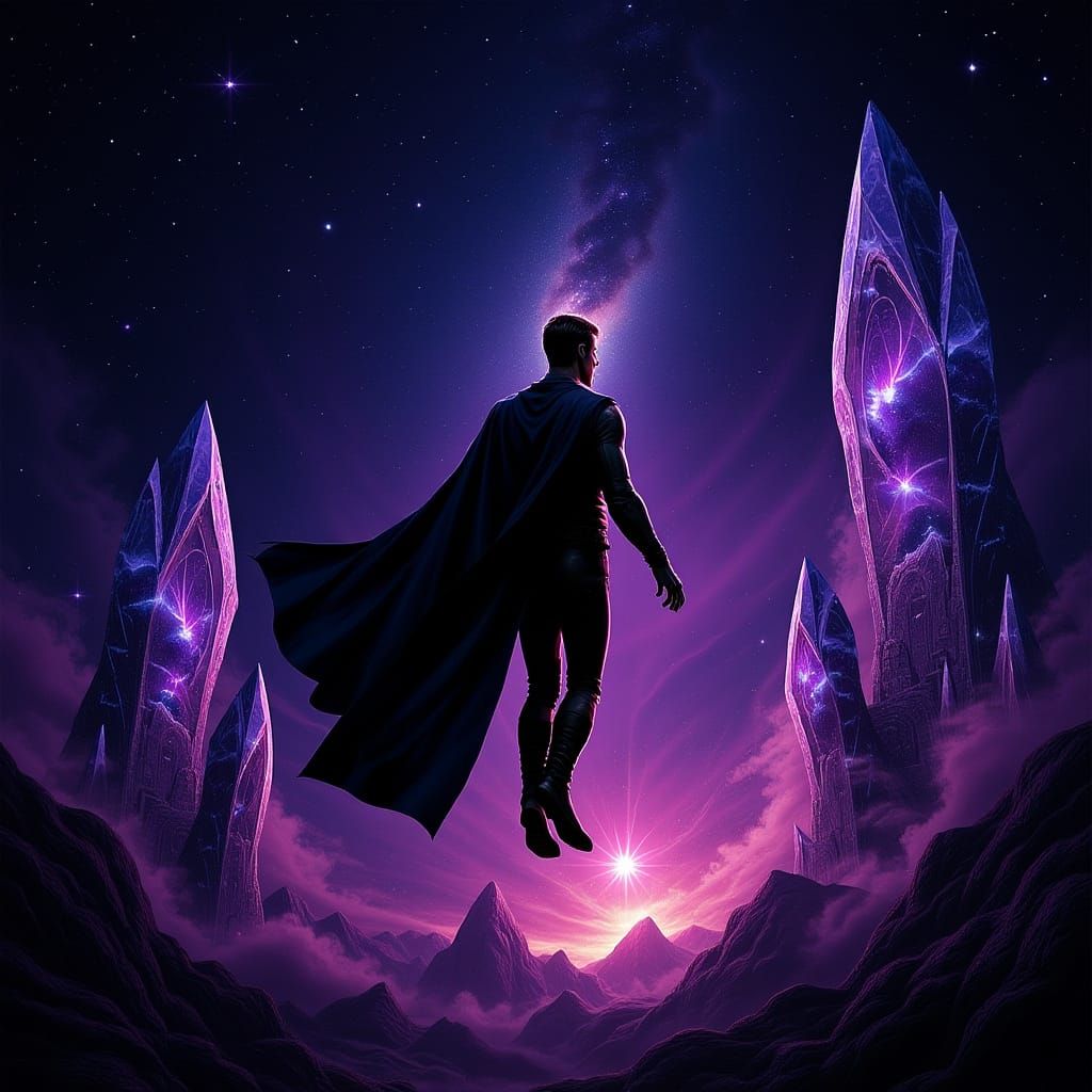 Black Adam Soars Past Cosmic Crystal Castle