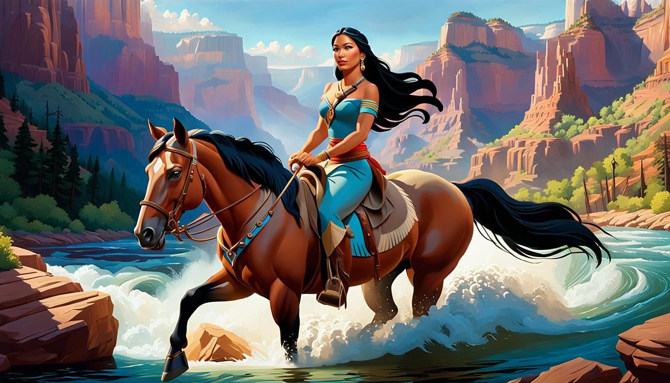 Pocahontas Rides Through the Grand Canyon