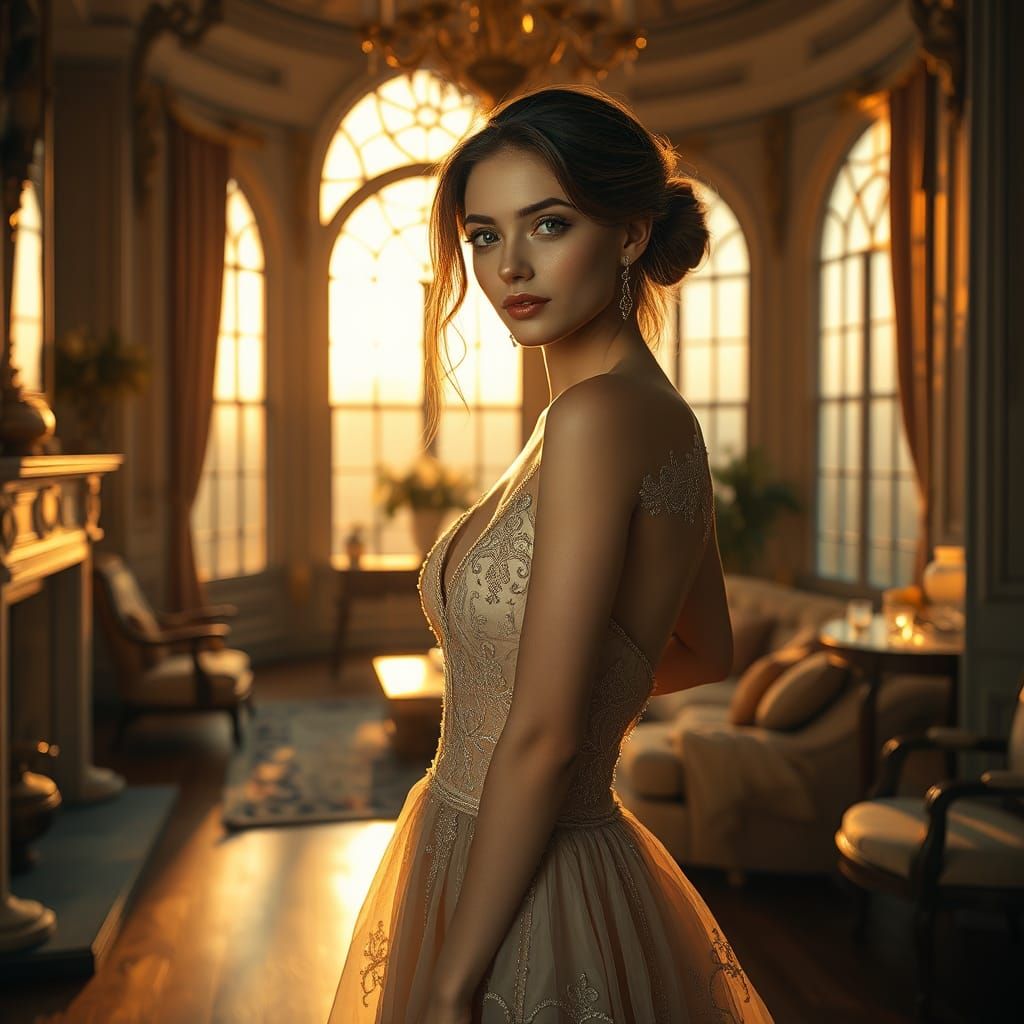 Moonlit Dream House: Photorealistic Ultra-Detailed Beauty