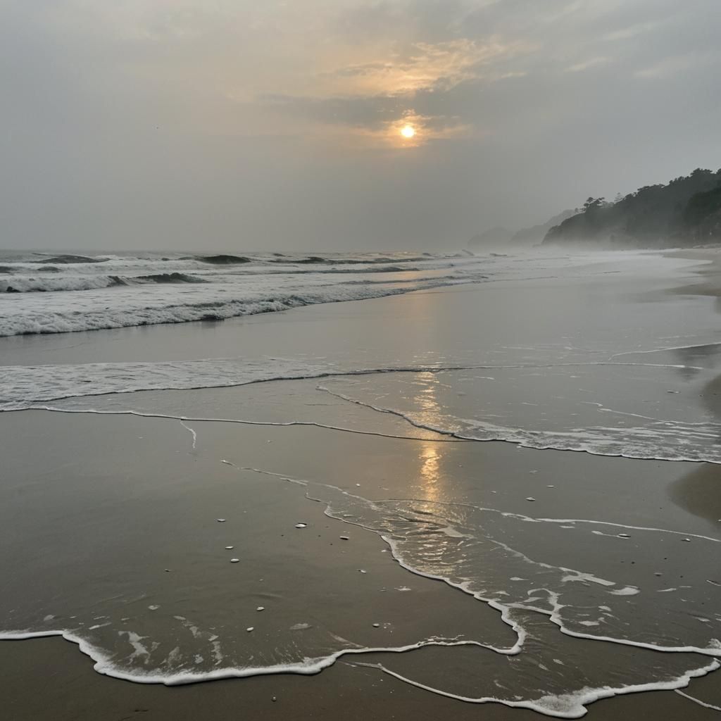 Seashore Dawn: A Fantastical Matte Painting