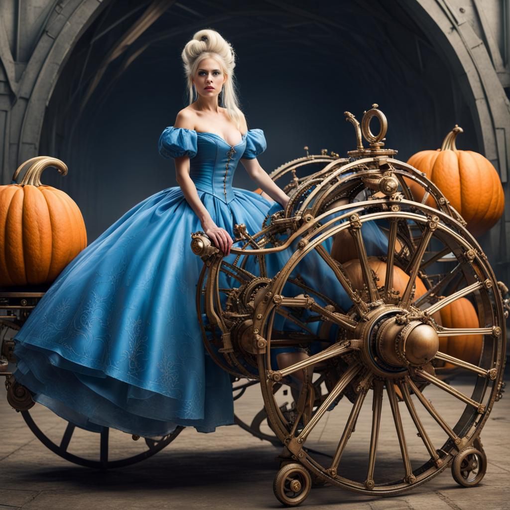 Cyberpunk Cinderella with Mechanical Pumpkin Carriage