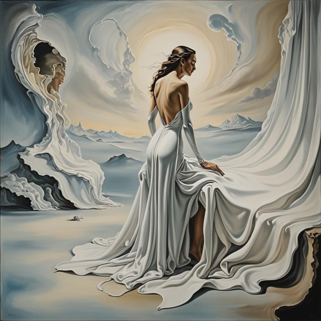 Surreal Melting Landscape in Salvador Dali Style