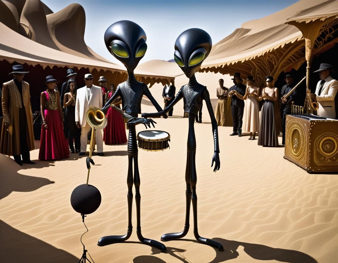 Alien Musician in Surreal Dreamscape