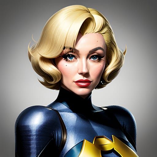 Stylized Marilyn Monroe Superhero Logo for Cancer Survivors