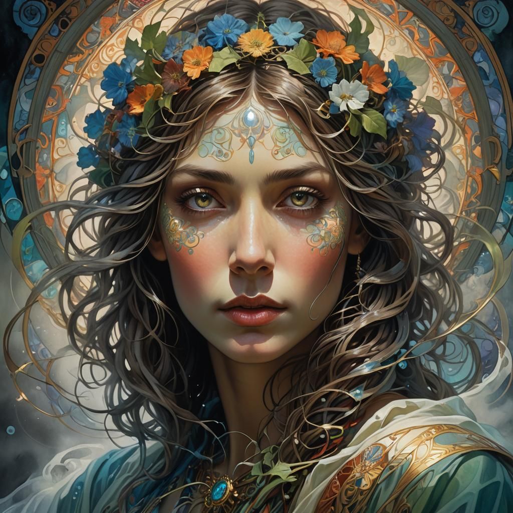 Ethereal Portrait of Shrouded Figure in Shadows