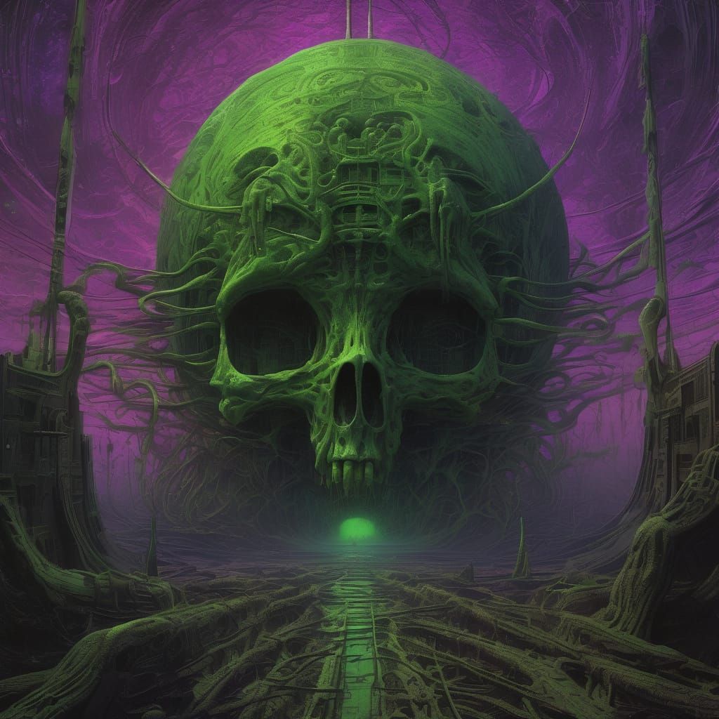 Eldritch Cosmic Horror in Vibrant, Distorted Realms