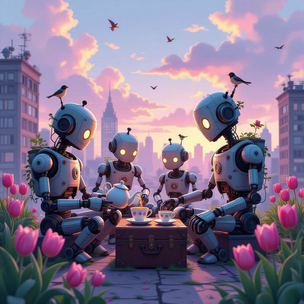 The rooftop was their favorite spot to unwind—just tea, flow...