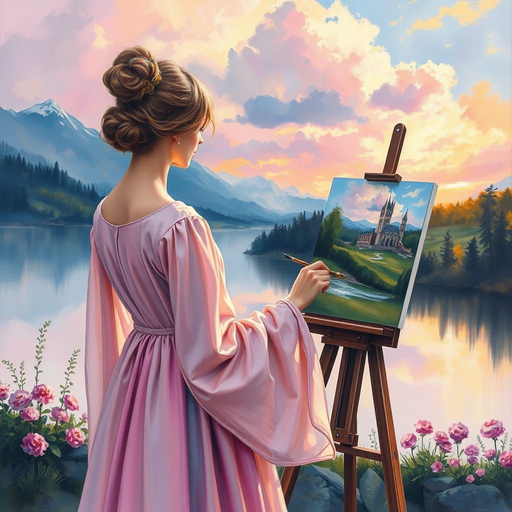 Painter Captures Ethereal Landscape with Impressionistic Sty...
