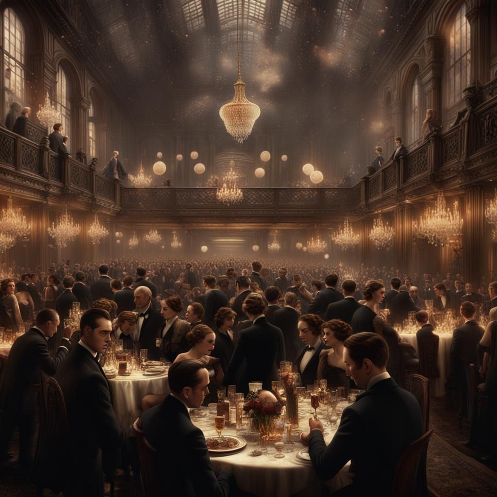 1920s Chicago Party: Detailed Digital Matte Painting